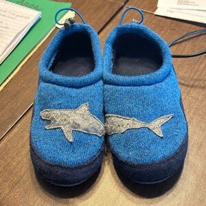 L.L. Bean Blue and Gray Shark Kids Slippers
